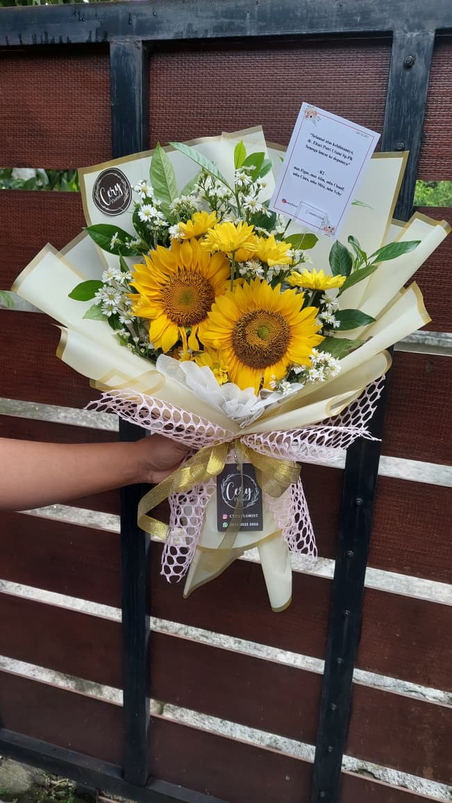 Buket Bunga Matahari Bunga Segar 150k